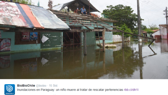 In Paraguay scheint das Ende der Flut noch in weiter Ferne. Foto: BioBioChile/Twitter