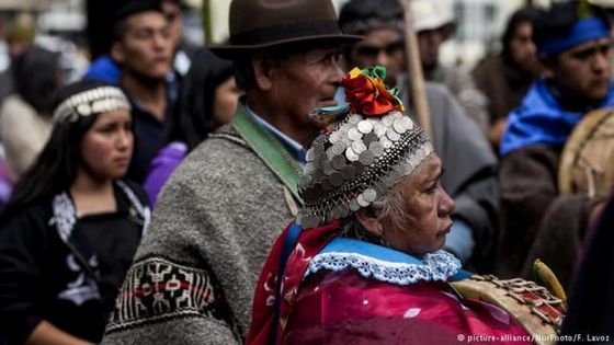 Angehörige der Mapuche-Volksgruppe bei einer Demonstration in der Stadt Temuco (Archivbild). Foto: picture-alliance/NurPhoto/F. Lavoz