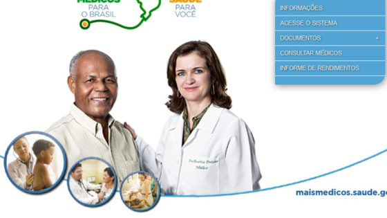 Auf der Internetseite des Ärzteprogrammes wird über "Mais Médicos" informiert. Screenshot: maismedicos.saude.gov.br.