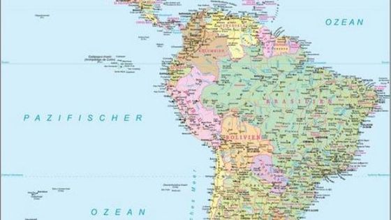 Foto: Landkarte Lateinamerika (Ausschnitt), Adveniat