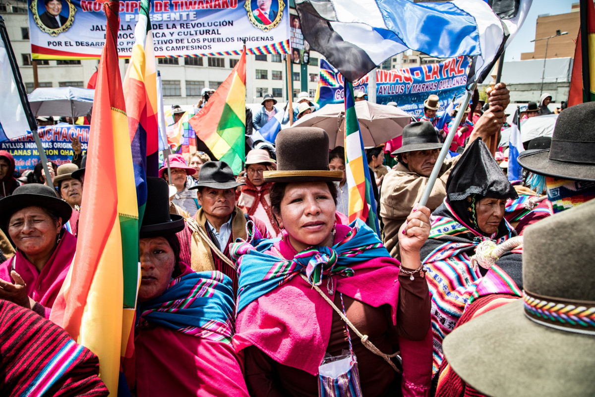 Lateinamerika Bolivien La Paz Kundgebung Indigene Adveniat