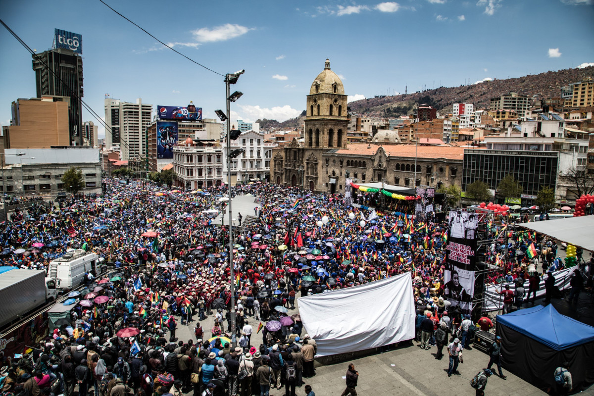 Lateinamerika Bolivien Adveniat La Paz Kundgebung