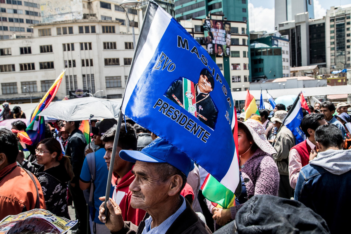 Bolivien, La Paz, Evo Morales, Kundgebung