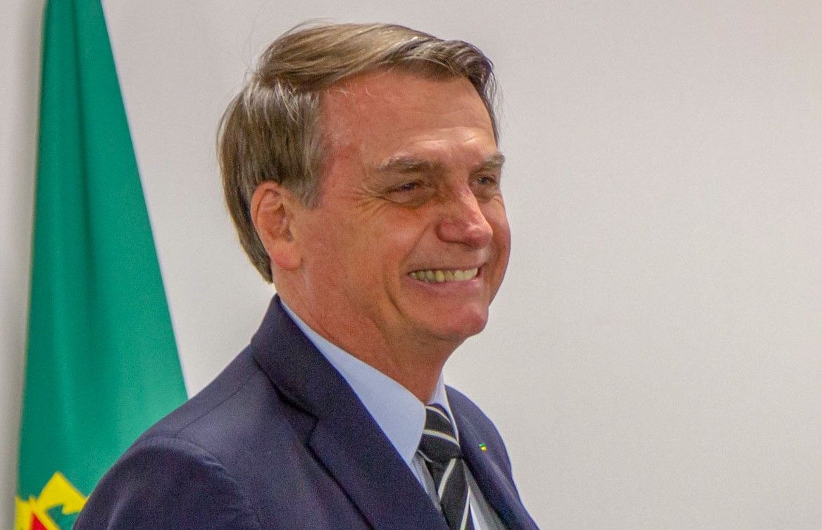 Brasiliens Präsident Jair Bolsonaro in der US-amerikanischen Botschaft in Brasilia, 2019.