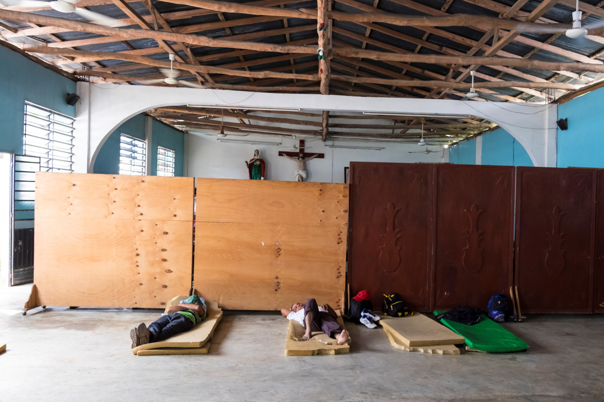 Migranten auf dem Weg in die USA erhalten vorübergehend Zuflucht in einer Kapelle im mexikanischen Salto de Agua. Foto (Symbolbild): Adveniat/Matthias Hoch
