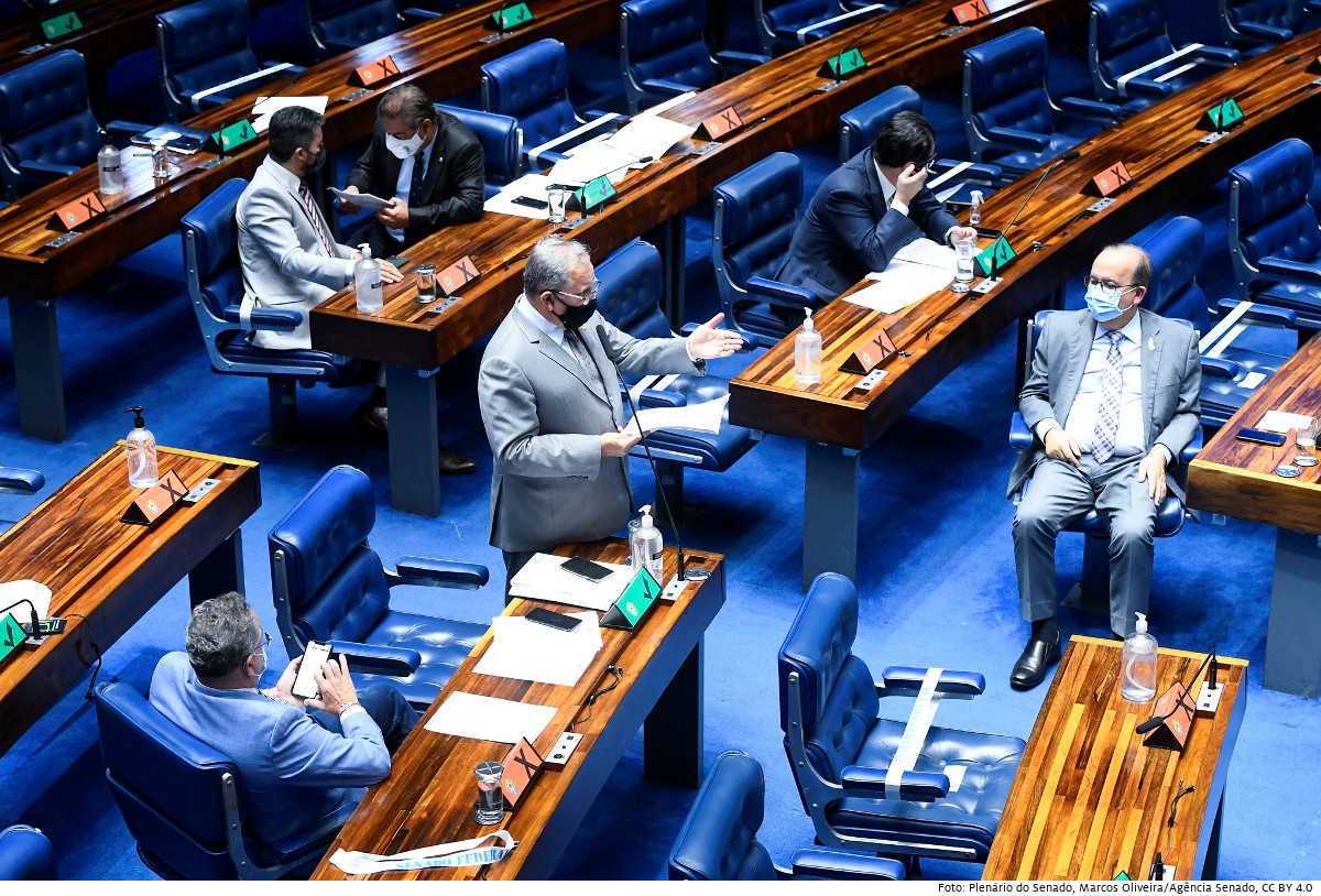Diskussion im Plenarsaal des Senats in der Hauptstadt Brasilia. Foto (Symbolbild): Plenário do Senado, Marcos Oliveira/Agência Senado, CC BY 4.0