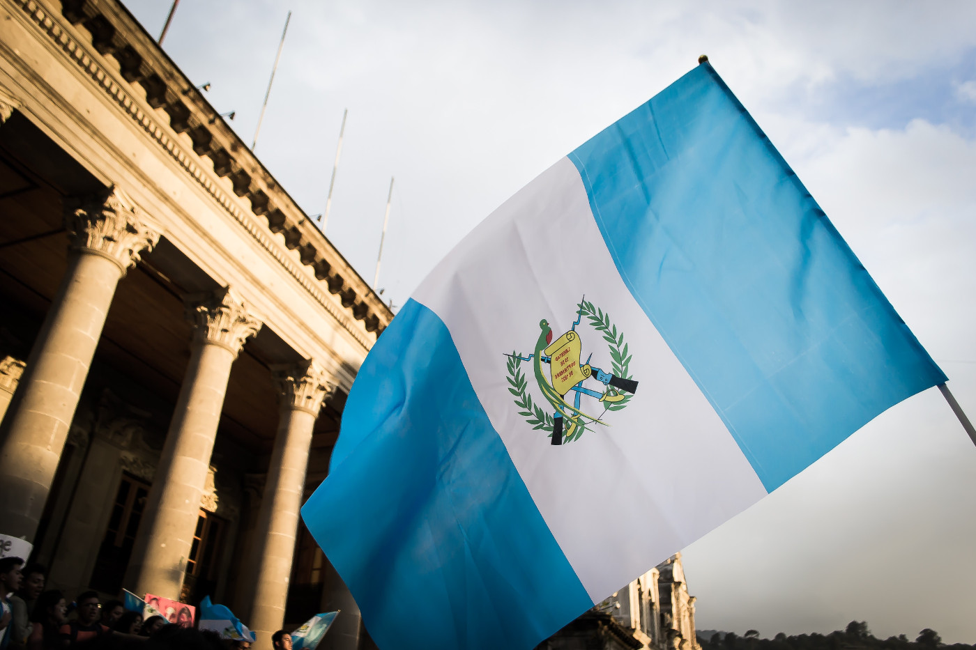 Fahne bei einem Protestmarsch 2015 in Guatemala-Stadt. Symbolbild: Flickr, CCO1.0
