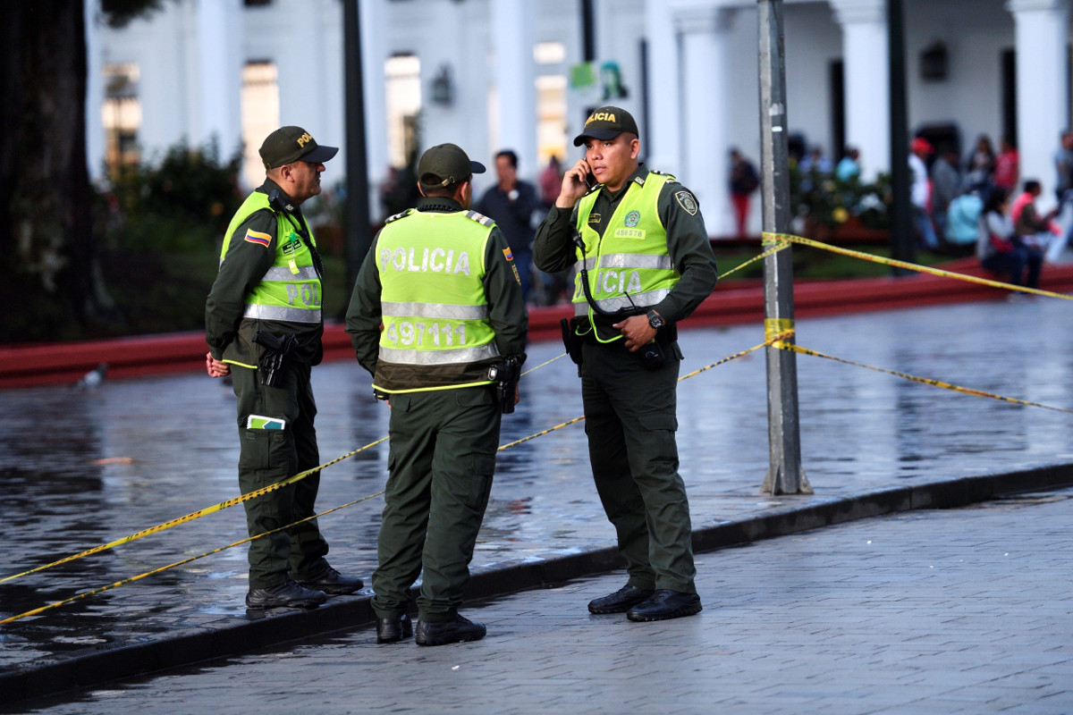 Polizisten in Popayán in der Unruheprovinz Cauca in Kolumbien. Foto (Symbolbild): Adveniat/Florian Kopp